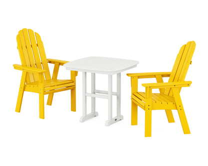 POLYWOOD® Vineyard Adirondack 3-Piece Dining Set in Lemon / White