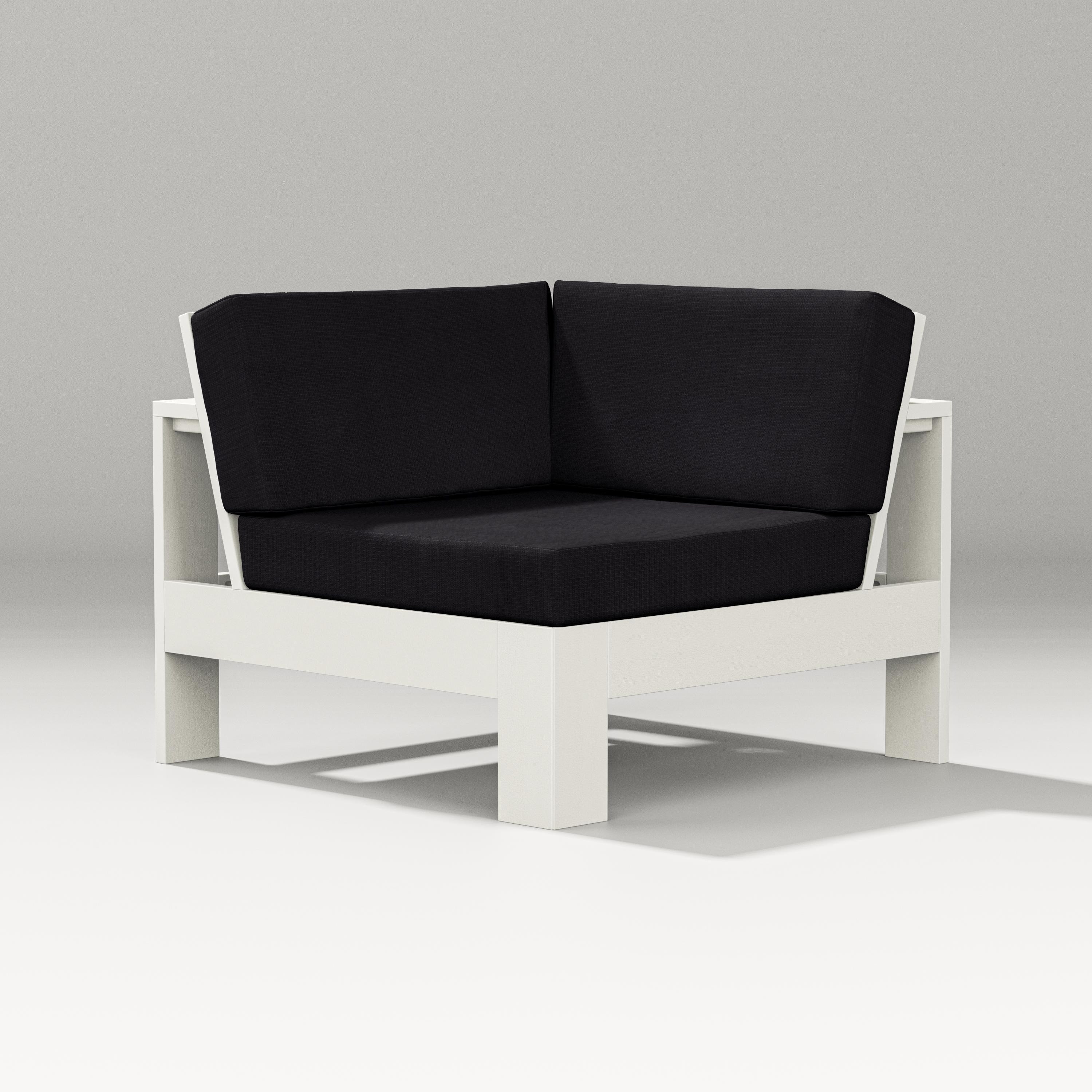 PW Designer Series Latitude Modular Corner Chair in Vintage White / Midnight Linen