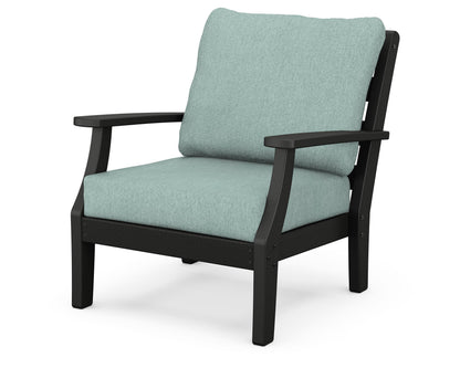 POLYWOOD® Chesapeake Deep Seating Chair in Black / Glacier Spa