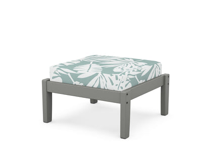 Unbranded Deep Seating Ottoman in Slate Grey / Leaf Glacier Spa
