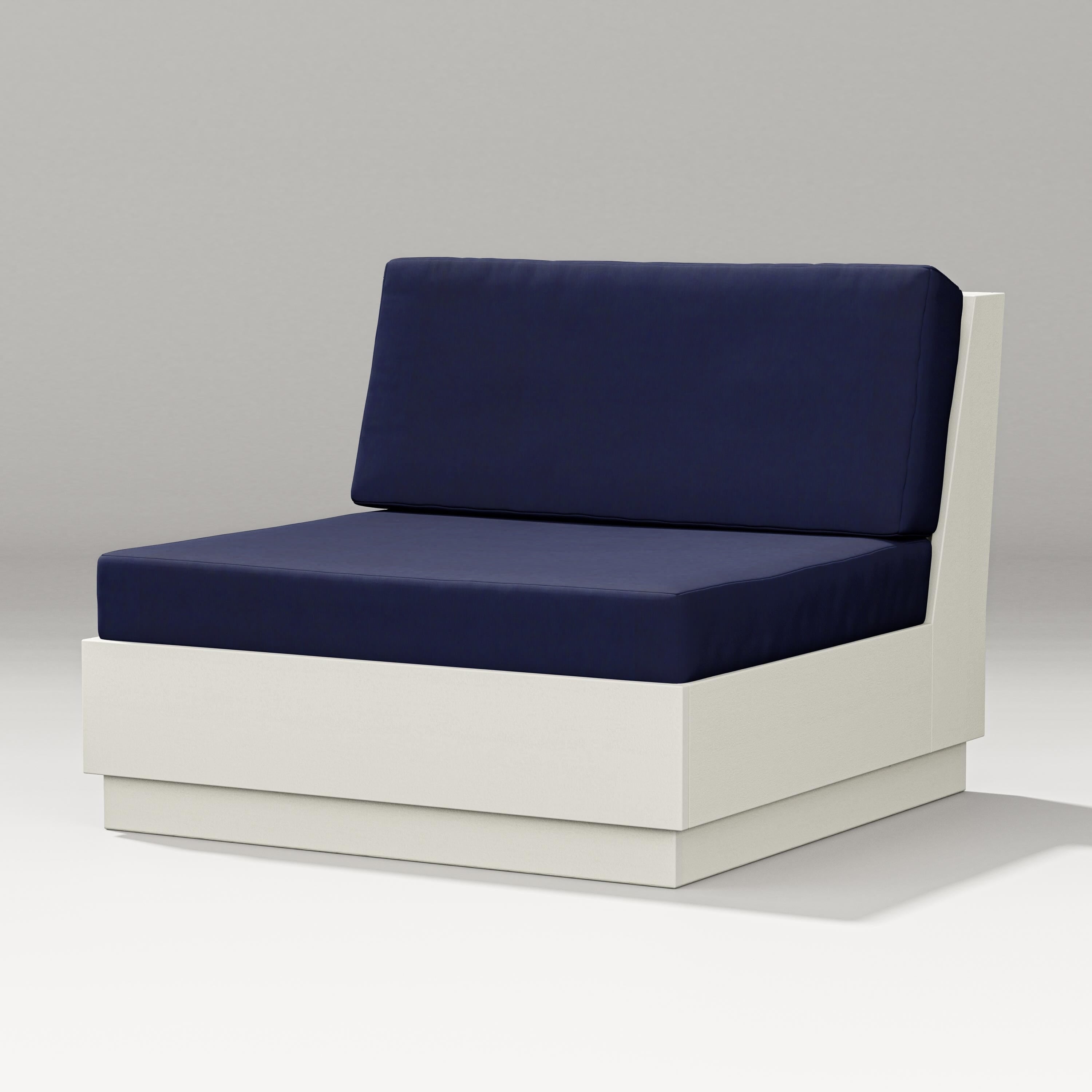 PW Designer Series Elevate Modular Armless Chair in Vintage White / Navy