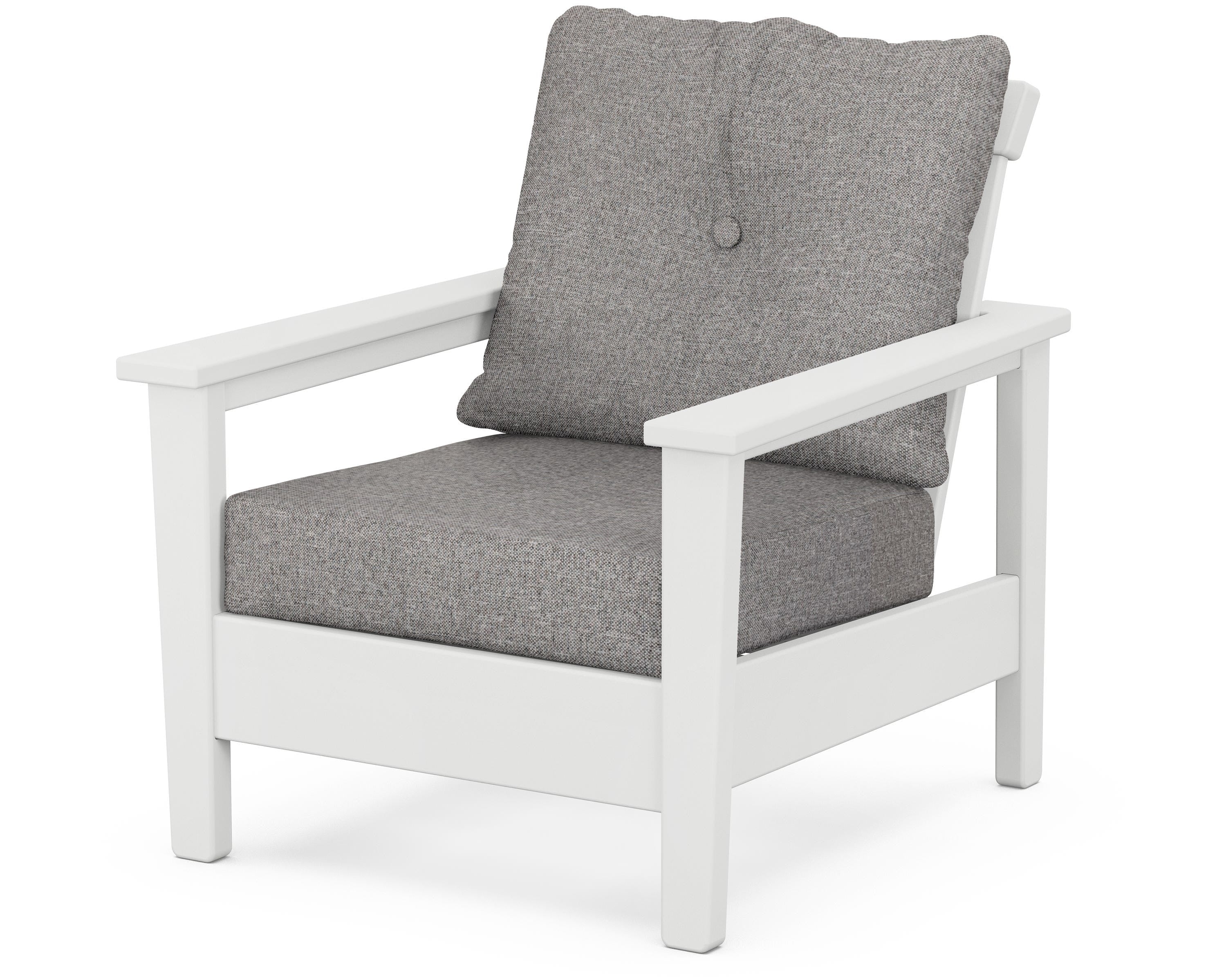 POLYWOOD® Prescott Deep Seating Chair in White / Grey Mist