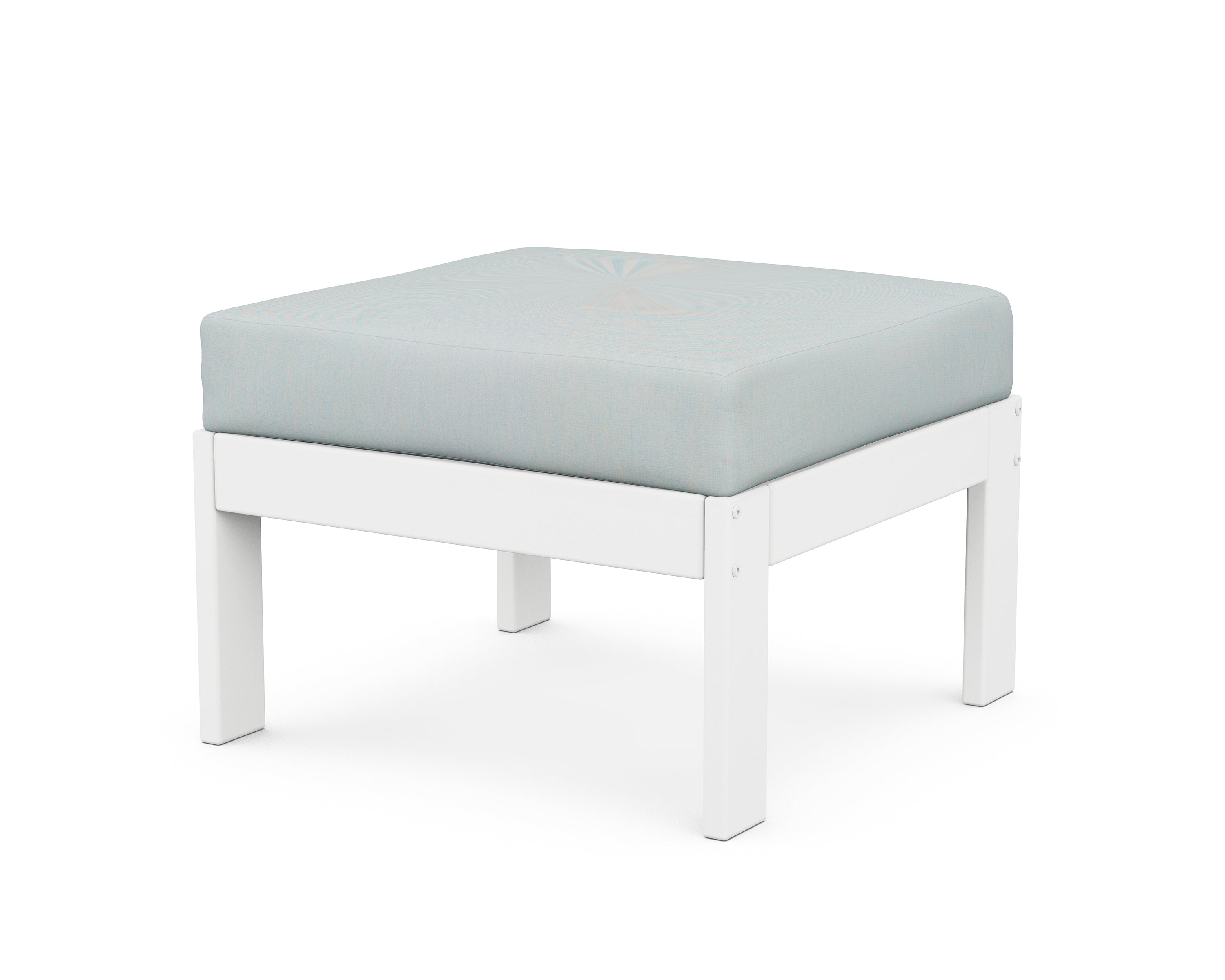 POLYWOOD® Vineyard Modular Ottoman in White / Spa