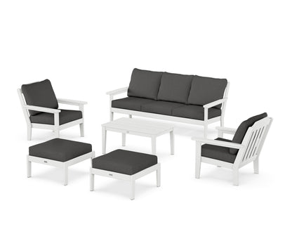 Country Living Cottage 6-Piece Lounge Sofa Set in White / Spectrum Carbon