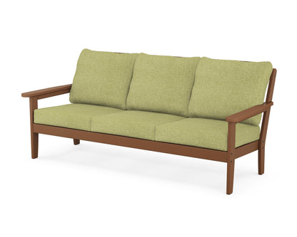 Country Living Cottage Deep Seating Sofa in Teak / Chartreuse Boucle