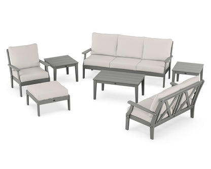 POLYWOOD® Braxton 7-Piece Deep Seating Set in Slate Grey / Cast Ash