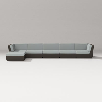 PW Designer Series Elevate 6-Piece Chaise Sectional in Vintage Coffee / Spa