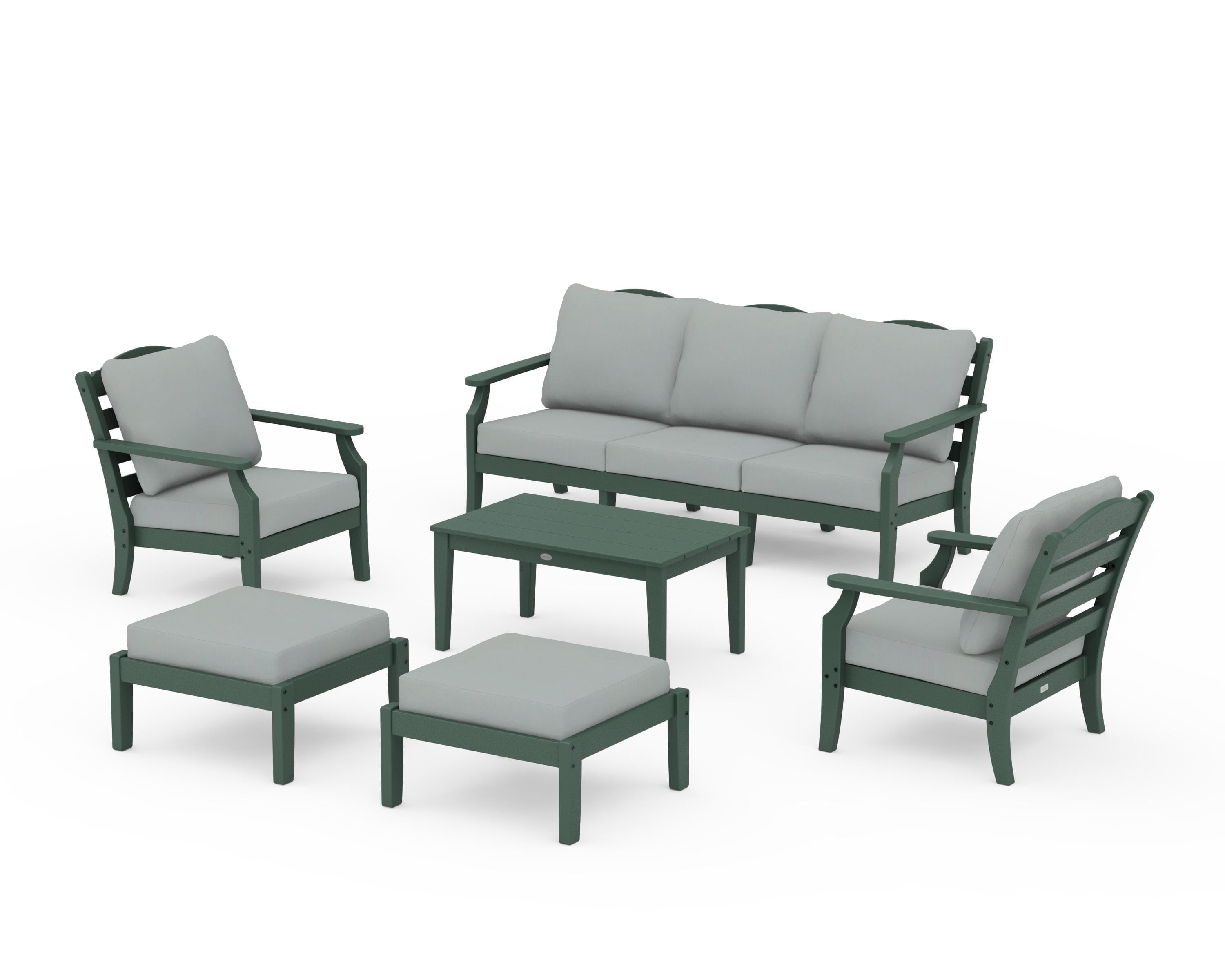 Draper James™ by  POLYWOOD® Savannah 6-Piece Lounge Sofa Set in Green / Spa