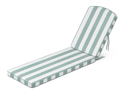 Martha Stewart by POLYWOOD® Chinoiserie Chaise Cushion in Cabana Stripe Glacier Spa