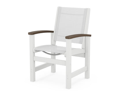 POLYWOOD® Coastal Dining Chair in White / Kona / White Sling