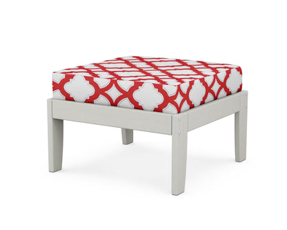 Unbranded Modular Ottoman - Classic in Vintage White / Trellis Crimson