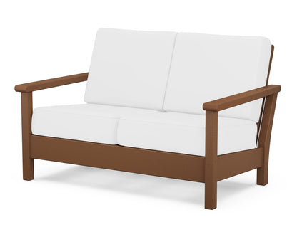 POLYWOOD® Harbour Deep Seating Loveseat in Teak / Natural