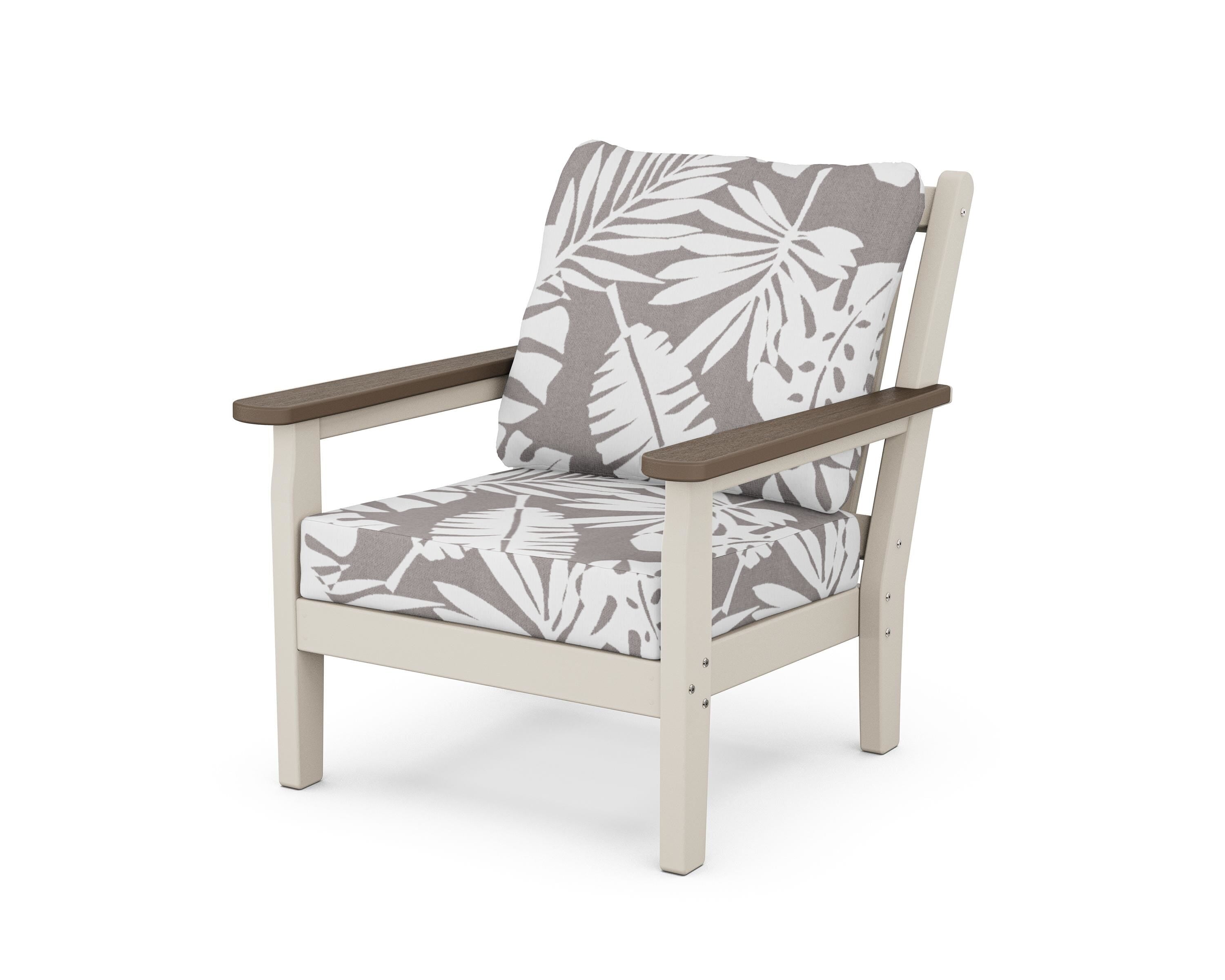 POLYWOOD® Chippendale Deep Seating Chair in Sand / Kona / Leaf Grey Mist