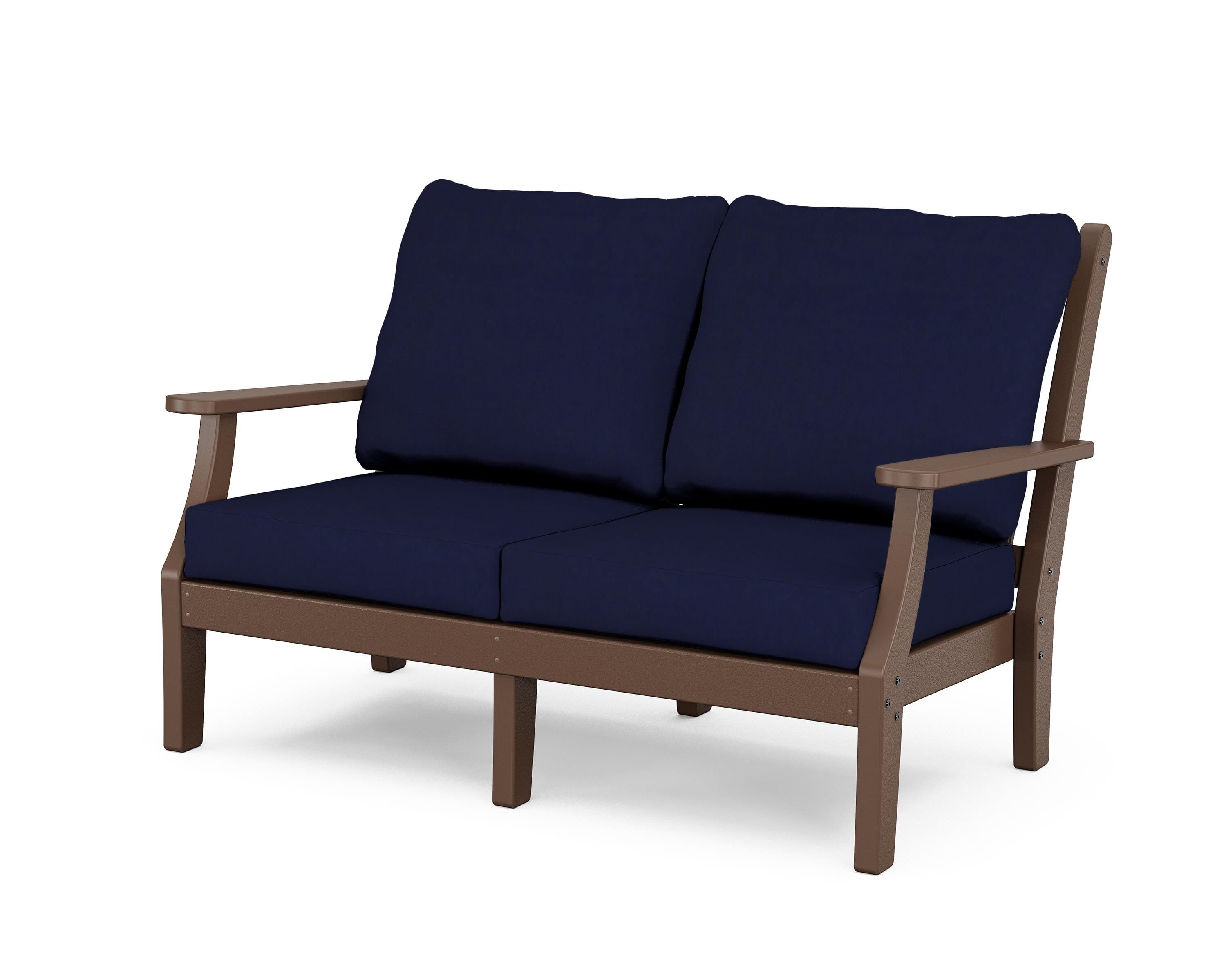 Country Living Wovendale Deep Seating Loveseat in Mahogany / Navy