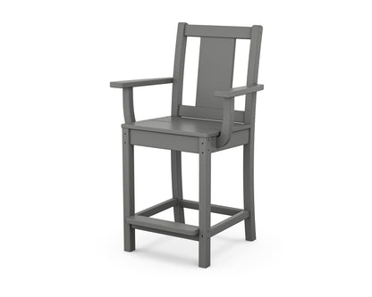 POLYWOOD® Prairie Counter Arm Chair in Slate Grey