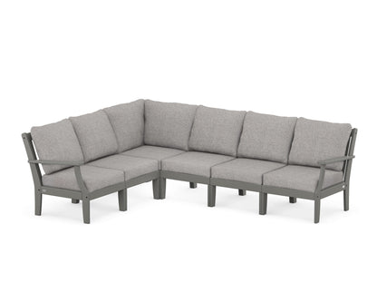 POLYWOOD® Braxton Modular 6-Piece Deep Seating Set in Slate Grey / Grey Mist