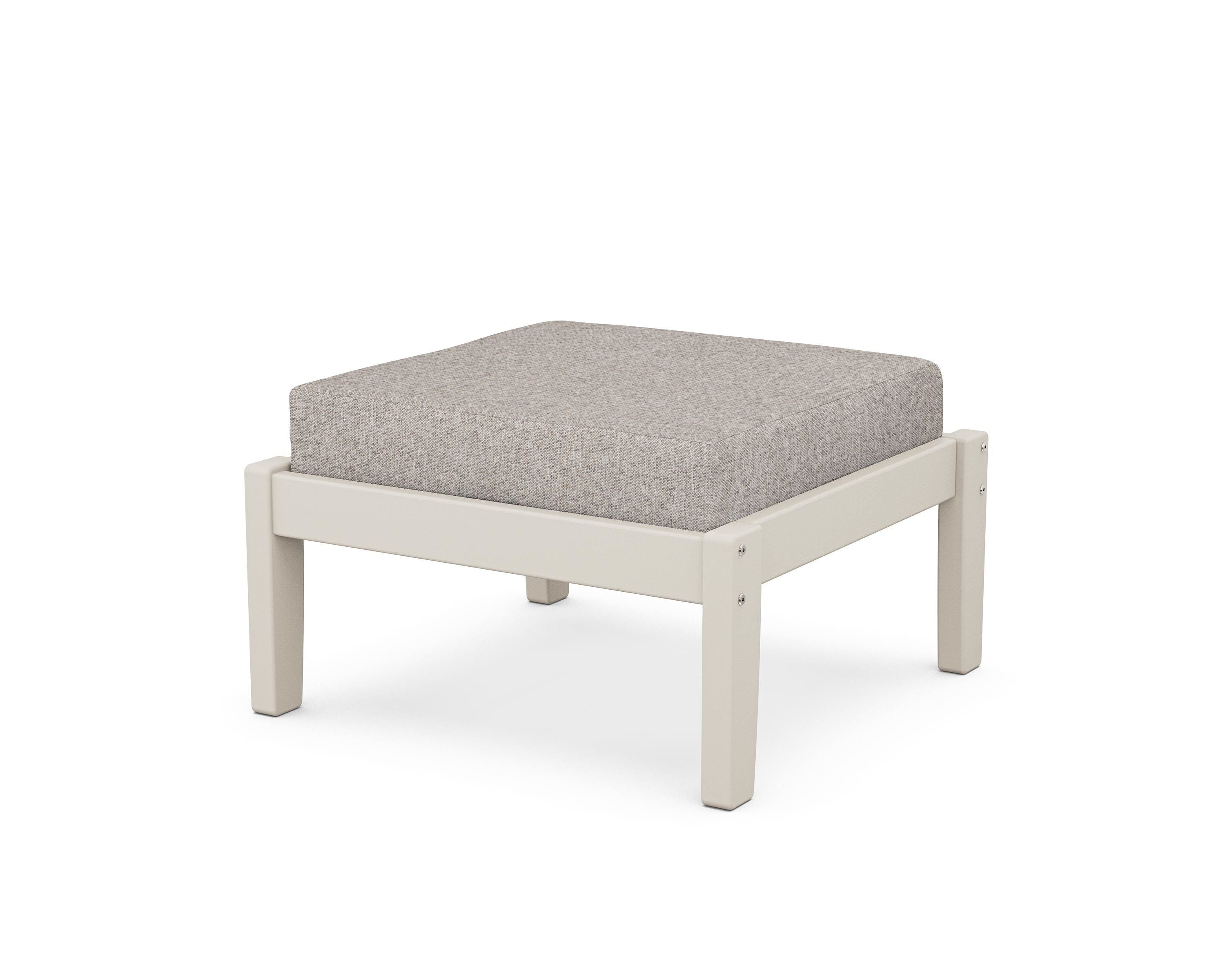 Unbranded Deep Seating Ottoman in Sand / Weathered Tweed