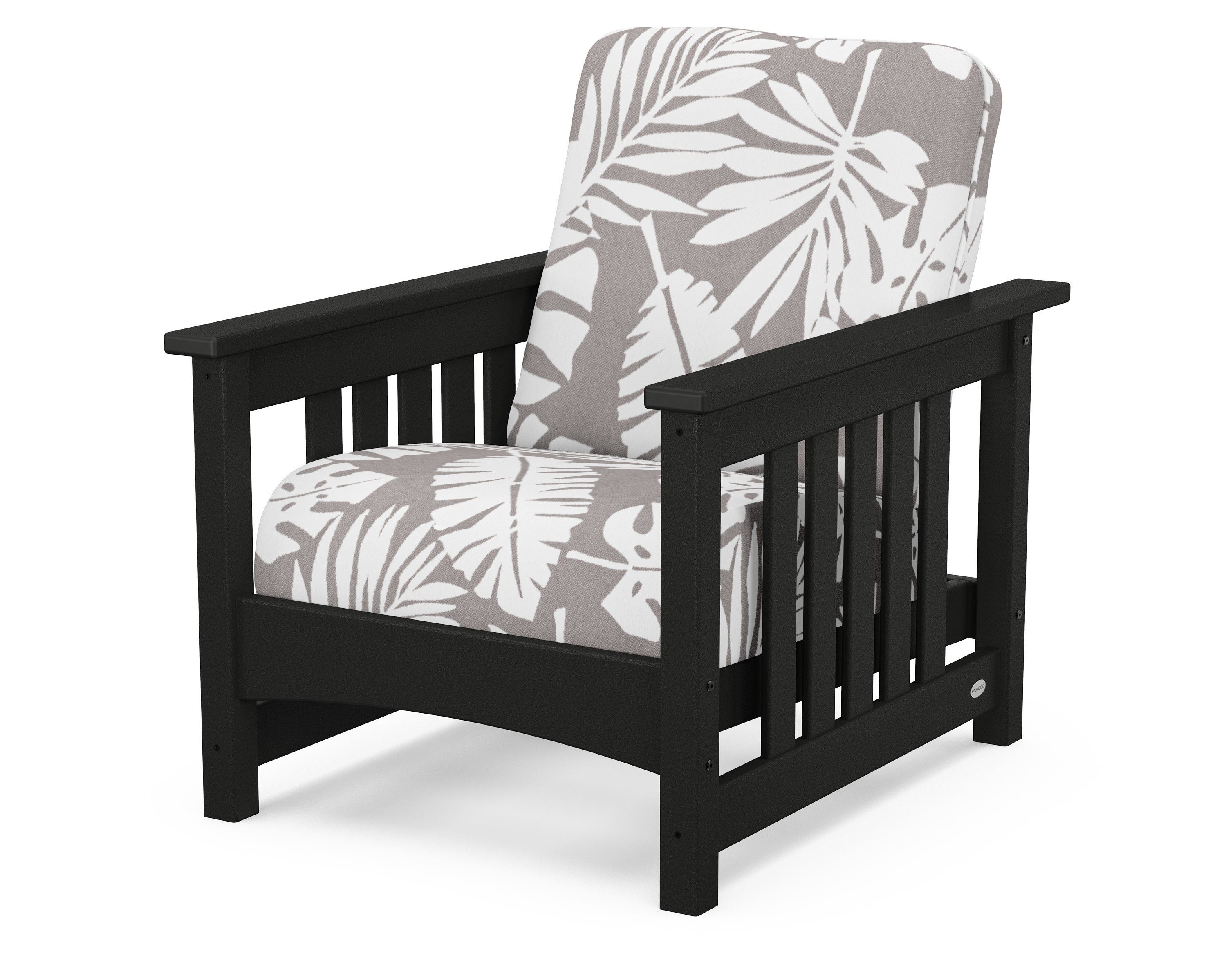 POLYWOOD® Club Mission Chair in Black / Leaf Grey Mist