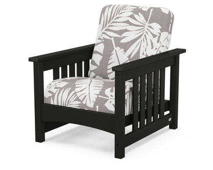 POLYWOOD® Club Mission Chair in Black / Leaf Grey Mist