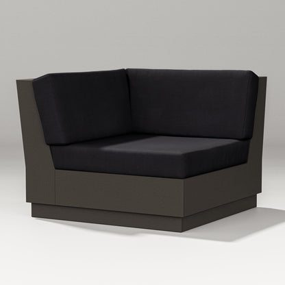 PW Designer Series Elevate Modular Corner Chair in Vintage Coffee / Midnight Linen