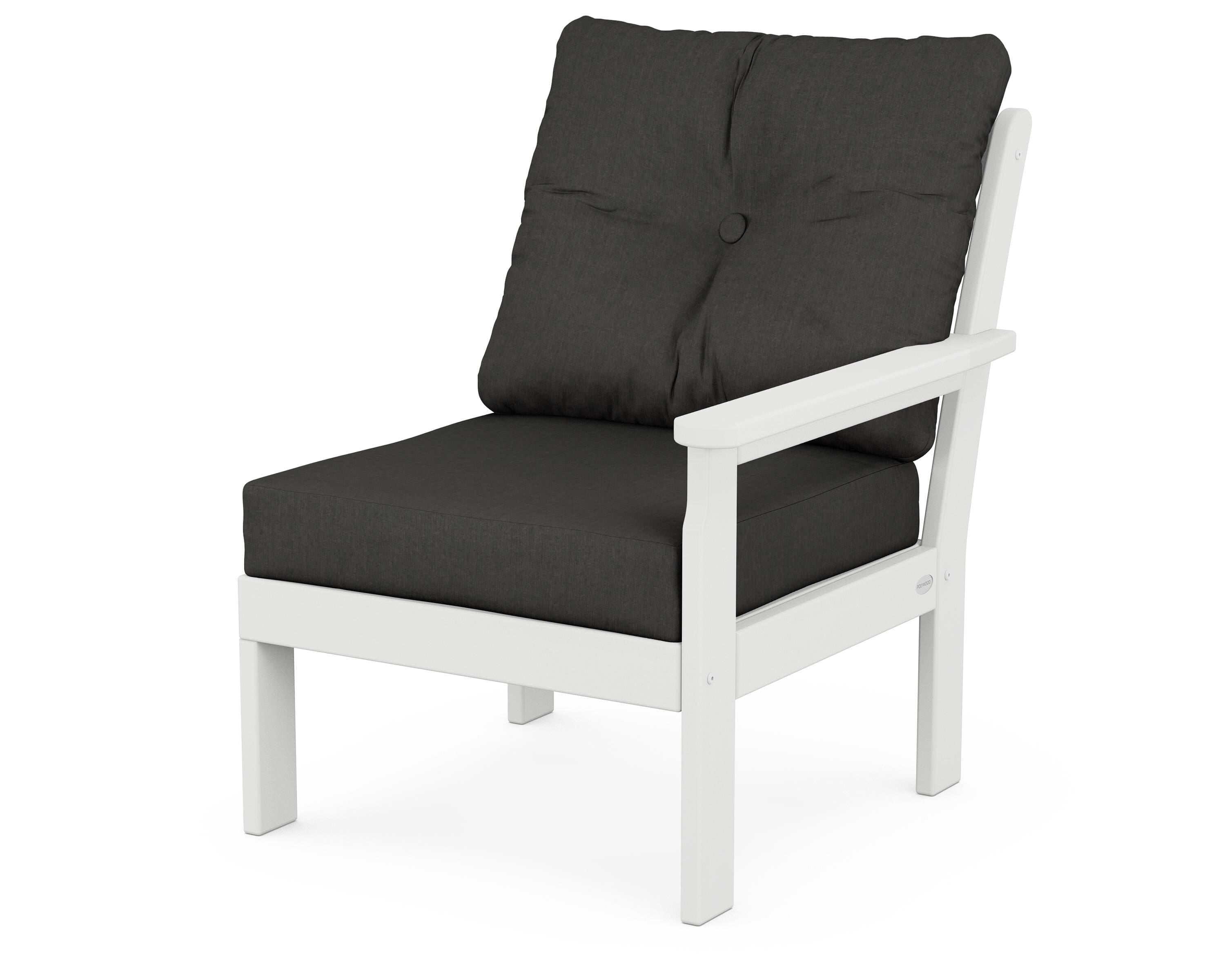 POLYWOOD® Vineyard Modular Right Arm Chair in White / Spectrum Carbon