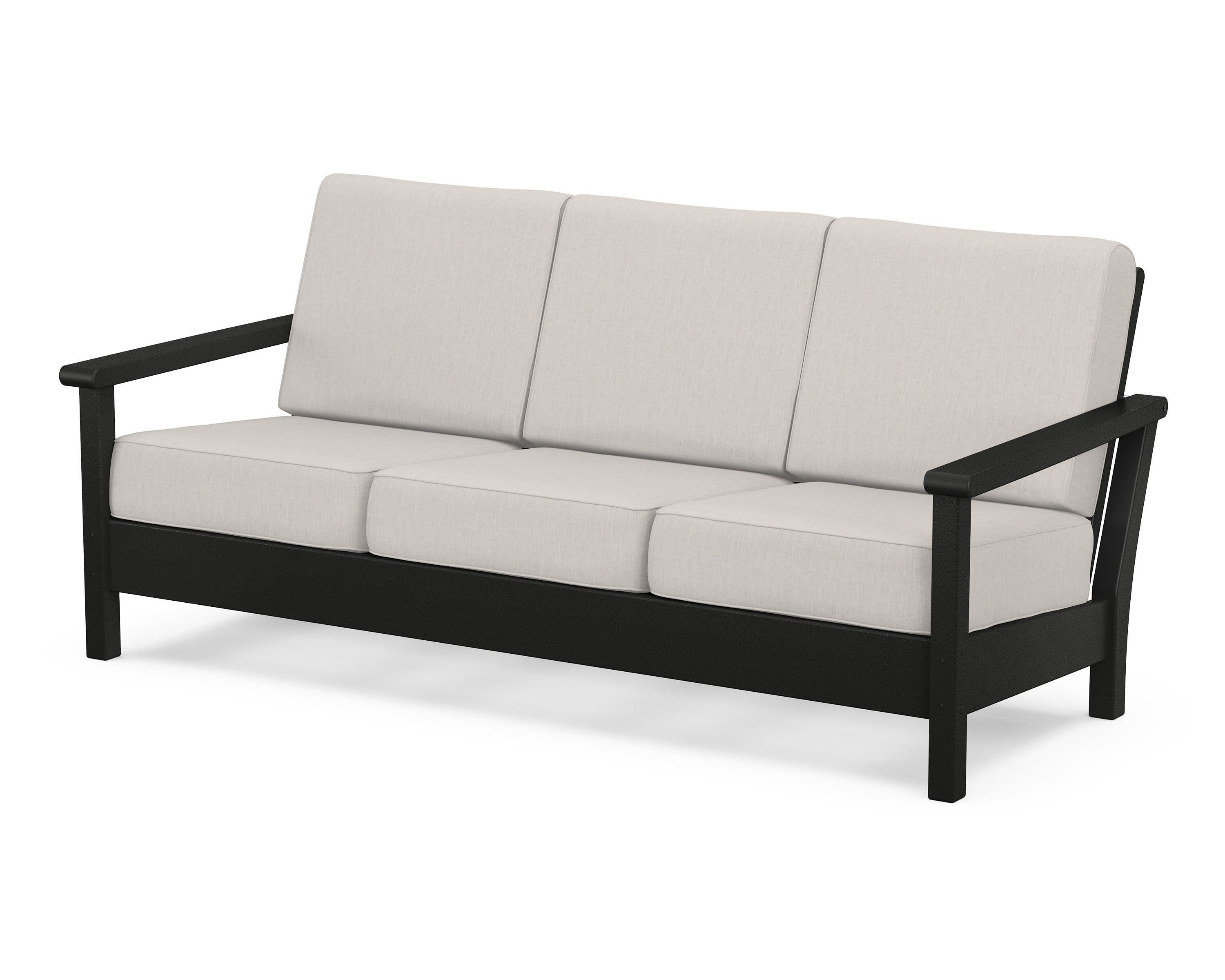 POLYWOOD® Harbour Deep Seating Sofa in Black / Cast Ash