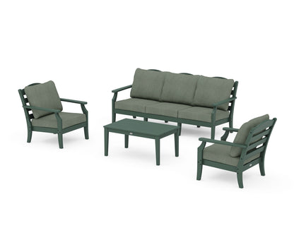 Draper James™ by  POLYWOOD® Savannah 4-Piece Deep Seating Set with Sofa in Green / Cast Sage