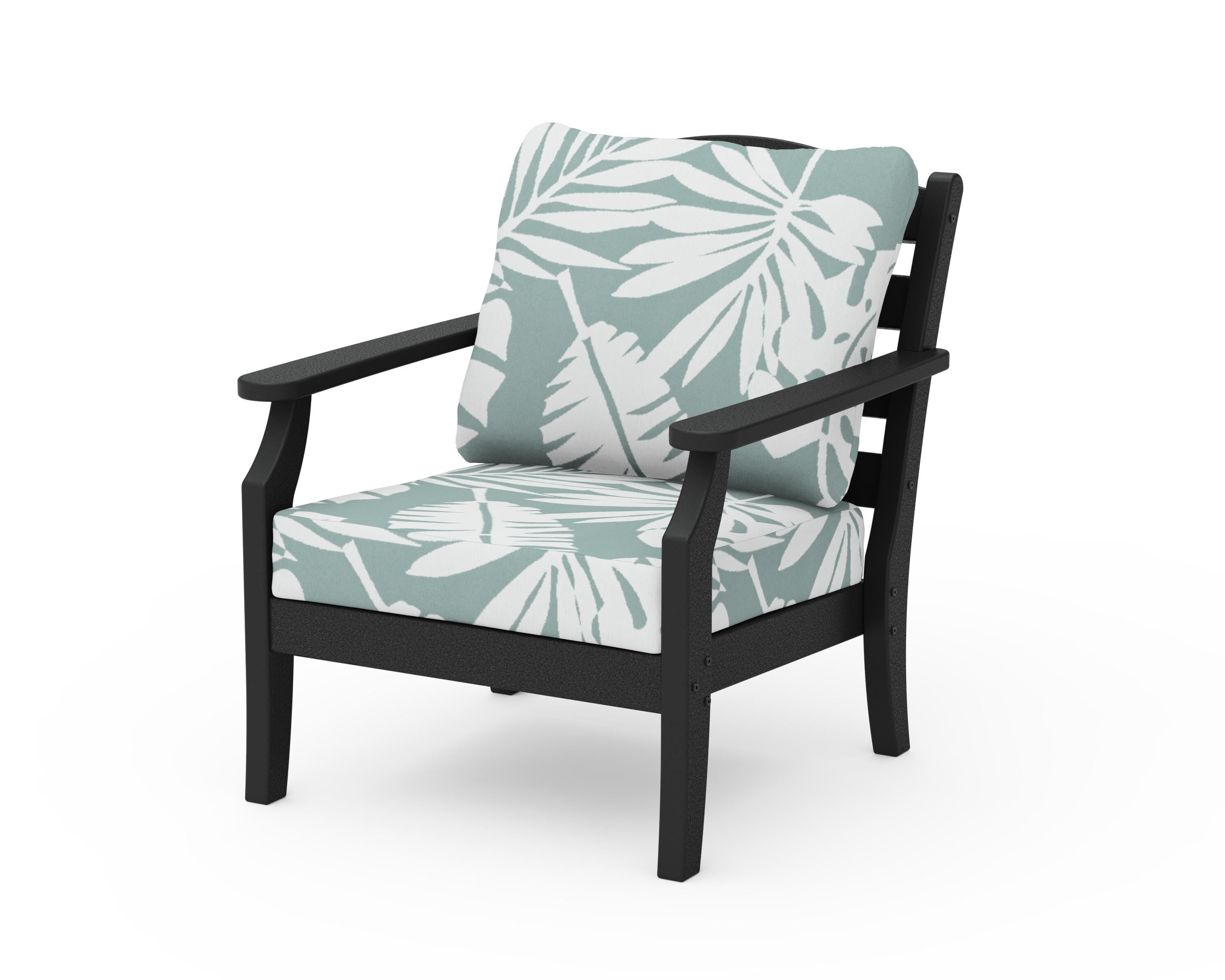 Draper James™ by  POLYWOOD® Savannah Deep Seating Chair in Black / Leaf Glacier Spa