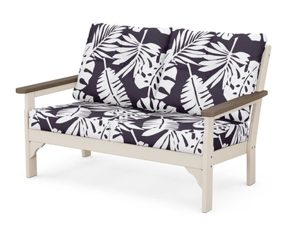 POLYWOOD® Vineyard Deep Seating Loveseat in Sand / Kona / Leaf Navy