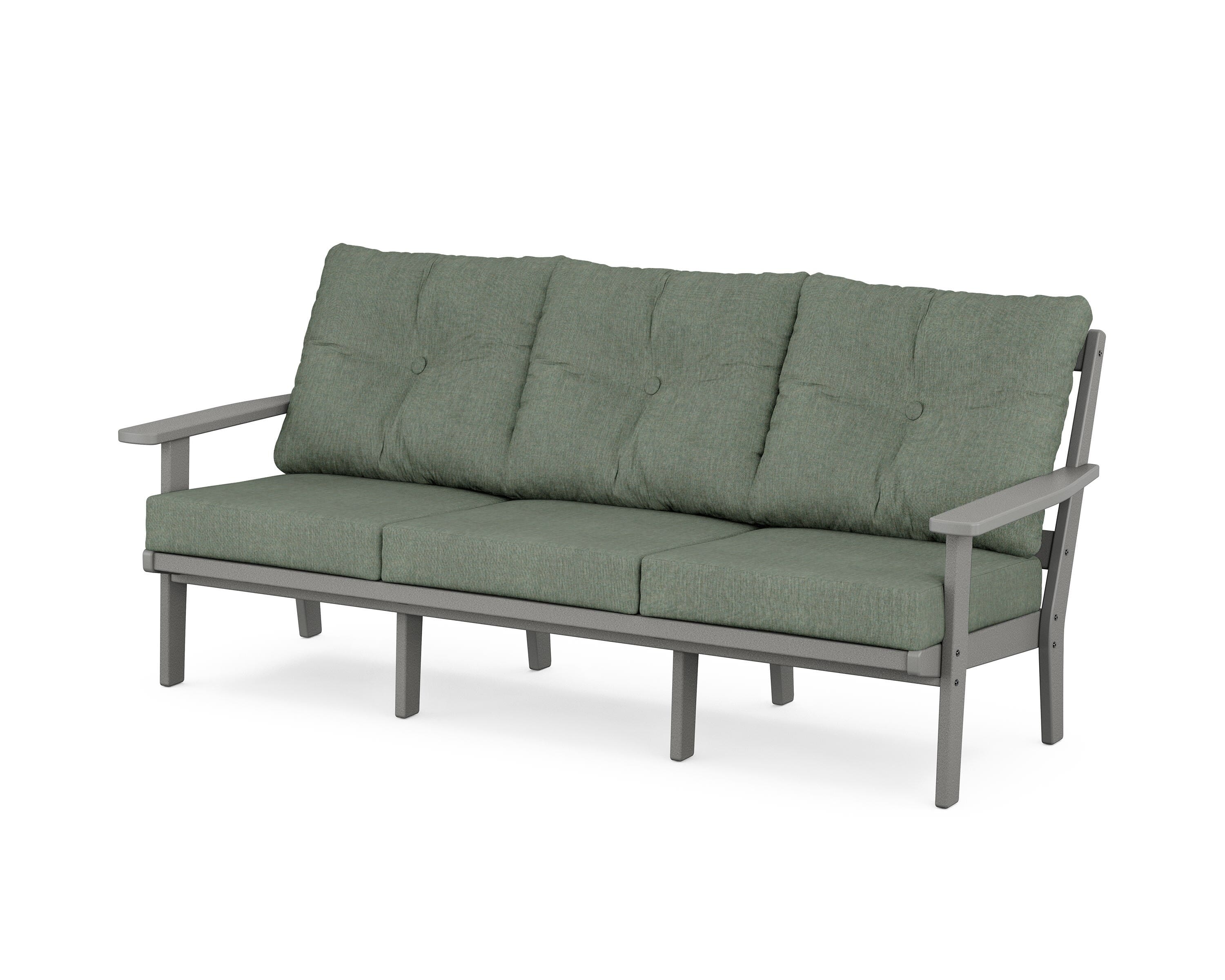 POLYWOOD® Prairie Deep Seating Sofa in Slate Grey / Cast Sage
