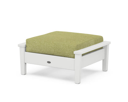 POLYWOOD® Prescott Deep Seating Ottoman in White / Chartreuse Boucle