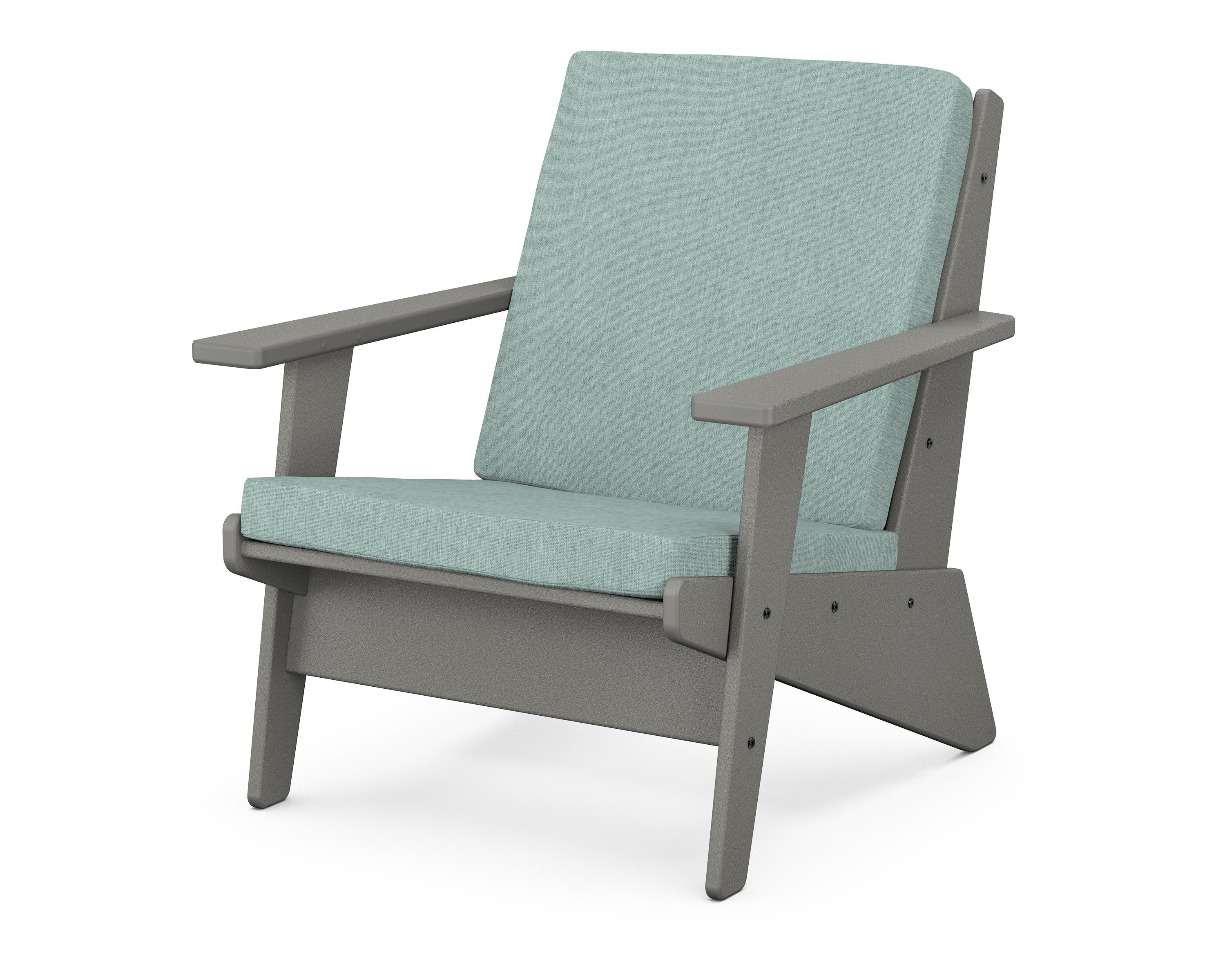 POLYWOOD® Riviera Modern Lounge Chair in Slate Grey / Glacier Spa