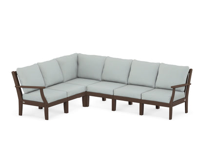 POLYWOOD® Braxton Modular 6-Piece Deep Seating Set in Mahogany / Spa