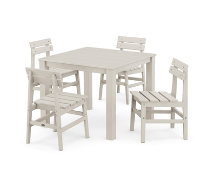 POLYWOOD® Modern Studio Plaza Chair 5-Piece Parsons Dining Set in Sand