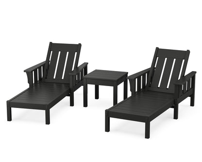 Martha Stewart by POLYWOOD® Acadia 3-Piece Chaise Set in Black