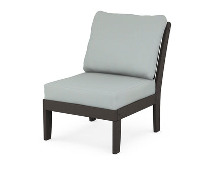 POLYWOOD® Braxton Modular Armless Chair in Vintage Coffee / Spa