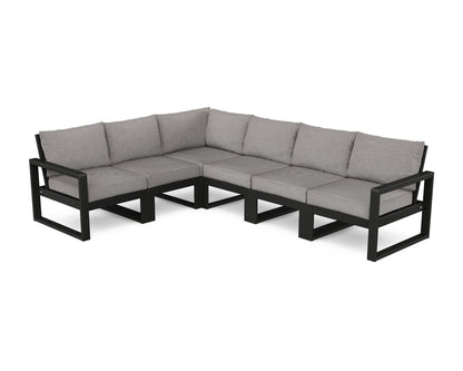 POLYWOOD® EDGE 6-Piece Modular Deep Seating Set in Black / Grey Mist