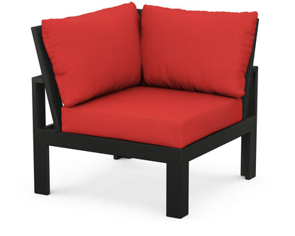 Unbranded Modular Corner Chair in Black / Crimson Linen