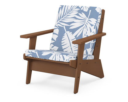 POLYWOOD® Riviera Modern Lounge Chair in Teak / Leaf Sky Blue