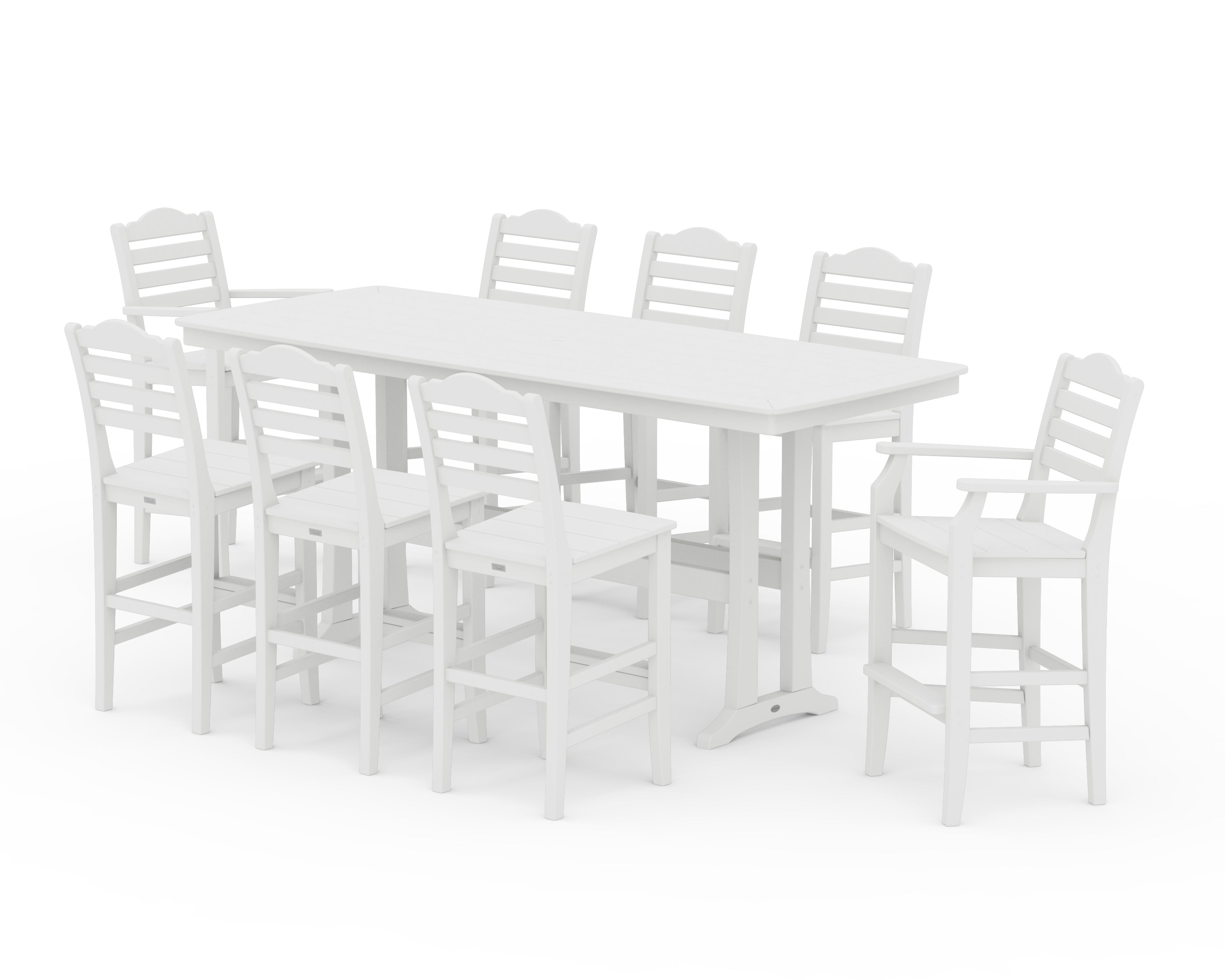 Draper James™ by  POLYWOOD® Savannah 9-Piece Bar Set with Trestle Legs in White
