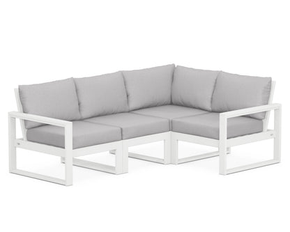 POLYWOOD® EDGE 4-Piece Modular Deep Seating Set in White / Granite