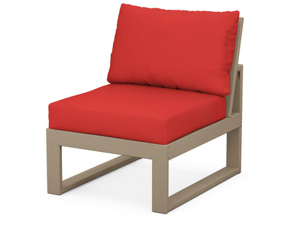 Unbranded Modular Armless Chair in Vintage Sahara / Crimson Linen