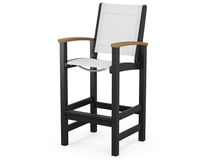 POLYWOOD® Coastal Bar Chair in Black / Natural / White Sling