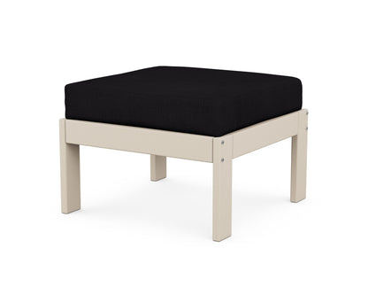POLYWOOD® Vineyard Modular Ottoman in Sand / Midnight Linen