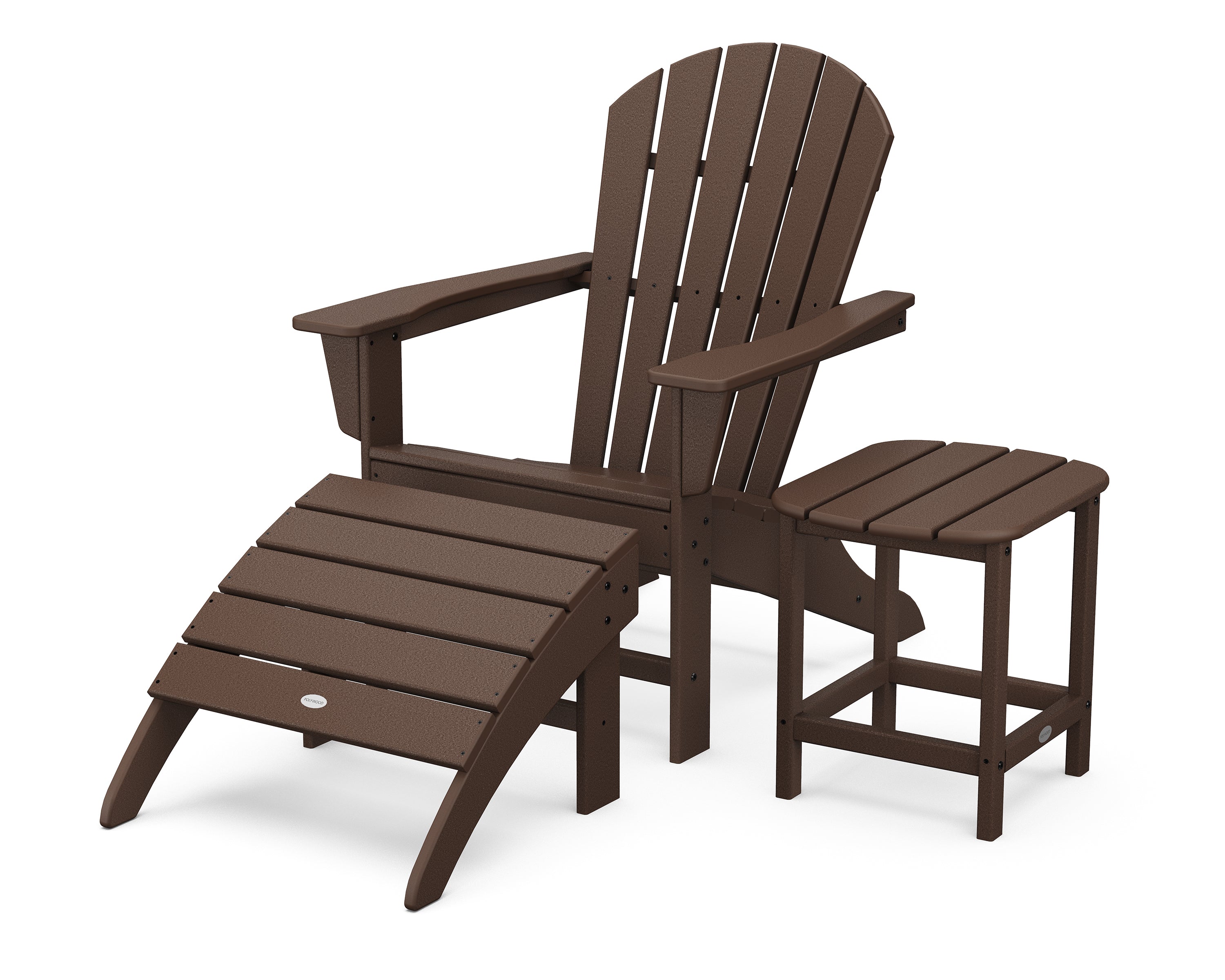 POLYWOOD® South Beach Adirondack 3-Piece Set in Mahogany