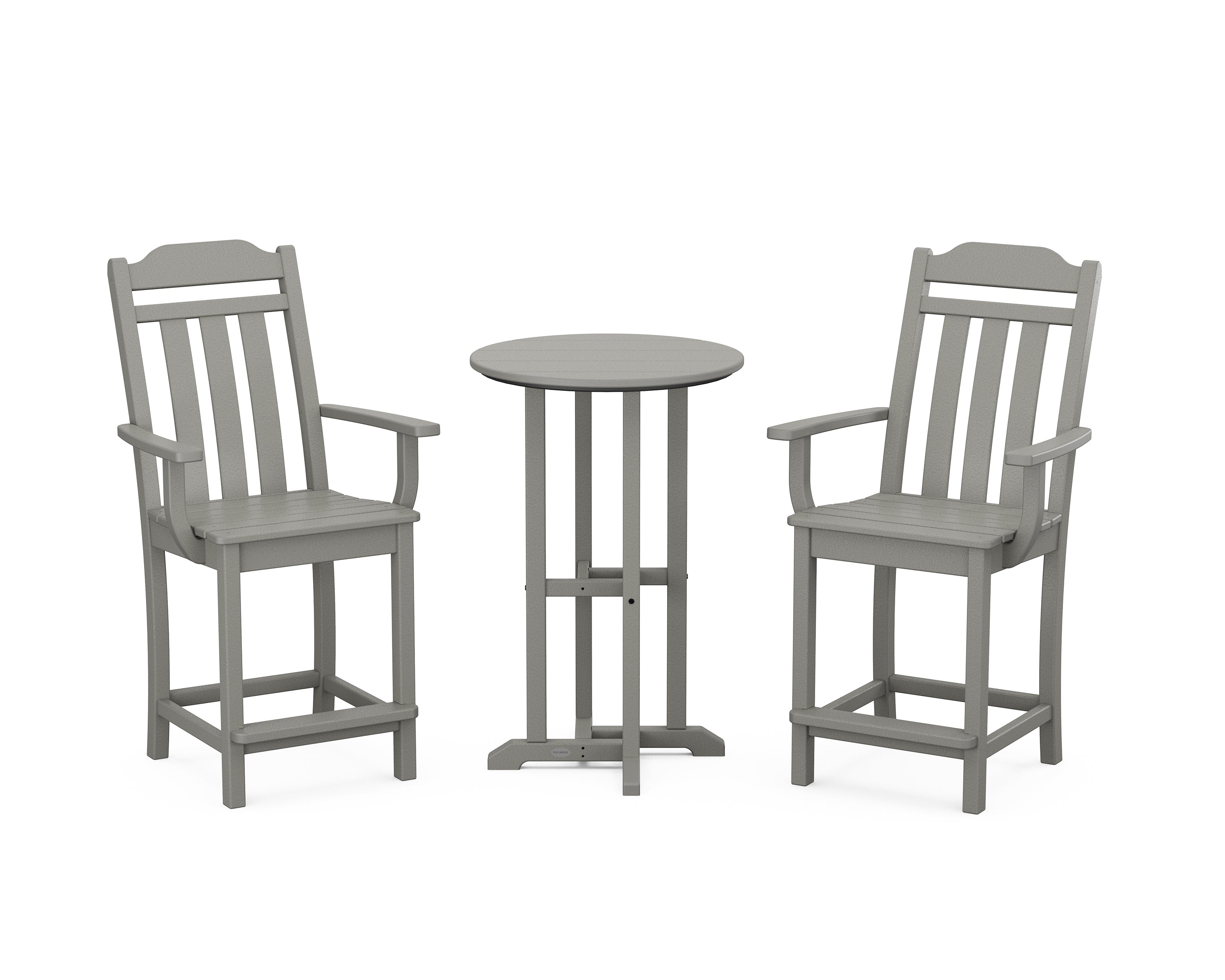 Country Living Cottage 3-Piece Farmhouse Bistro Counter Set in Slate Grey