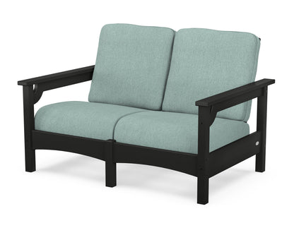 POLYWOOD® Club Loveseat in Black / Glacier Spa