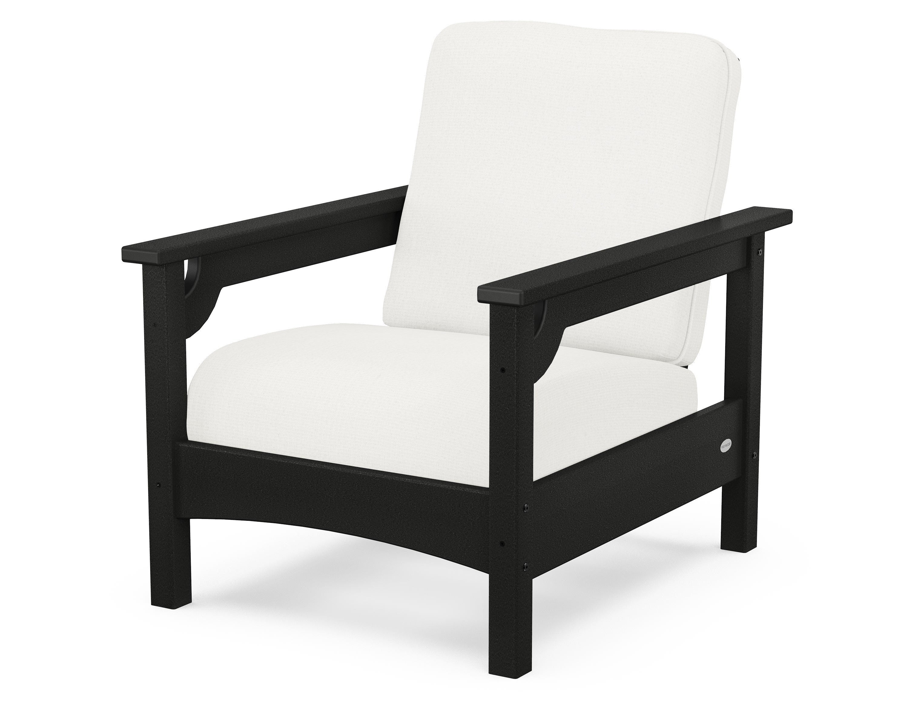 POLYWOOD® Club Chair in Black / Natural Linen