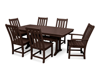 POLYWOOD® Vineyard 7-Piece Dining Set with Trestle Legs in Mahogany