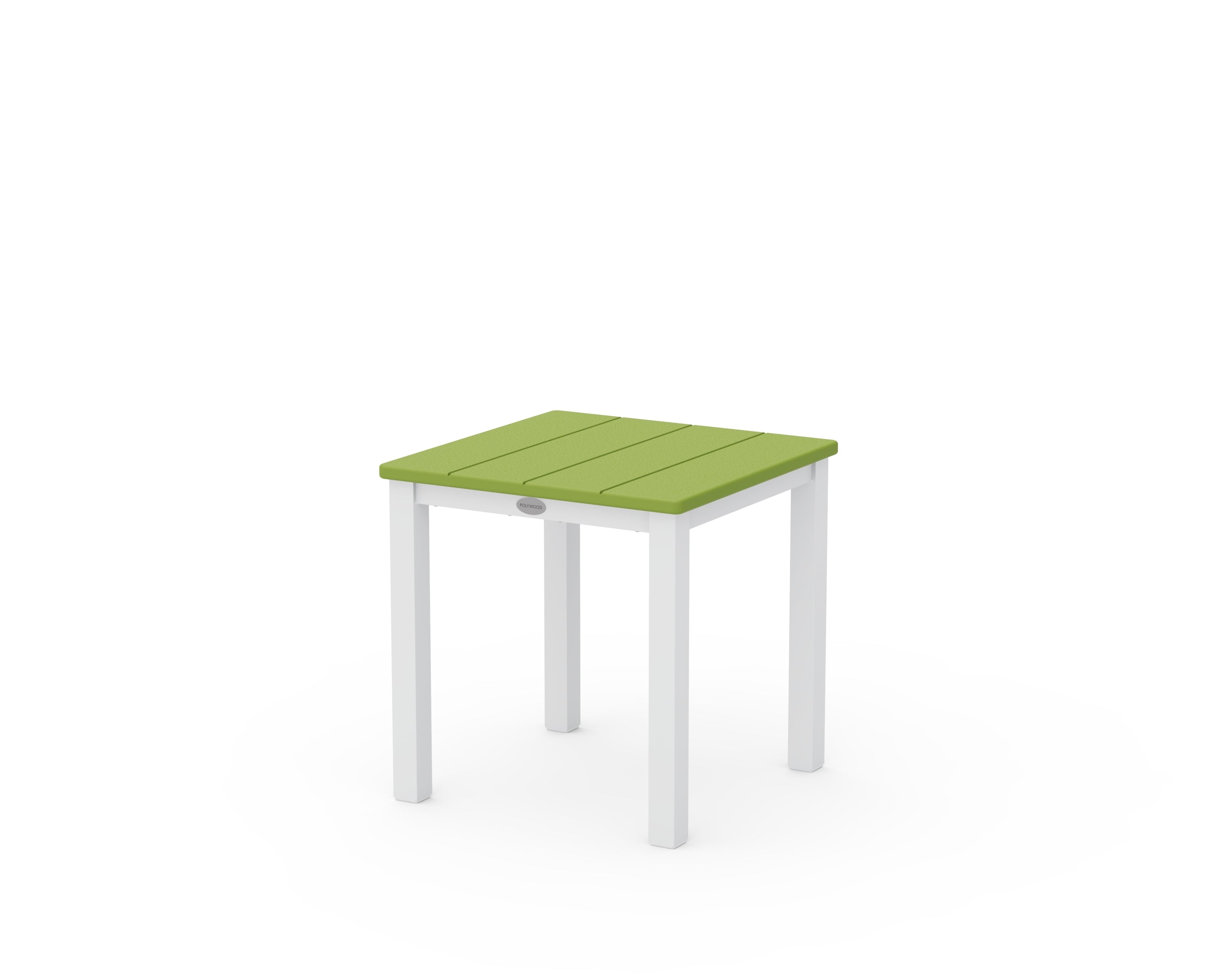 POLYWOOD® Main Street 18" Side Table in White / Lime
